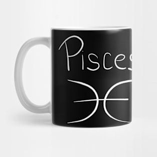 Pisces handwritten astrology symbol Mug